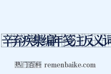 辛弃疾集编年笺注反义词是什么意思的图片